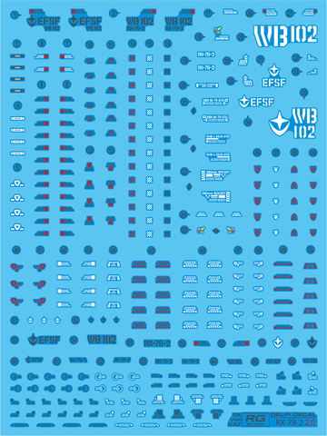 RG RX-78-2 Ver2.0 WATER DECAL  NORMAL Delpi