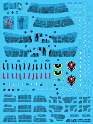 HG REQUIEM ZAKU SOLARI WATER DECAL